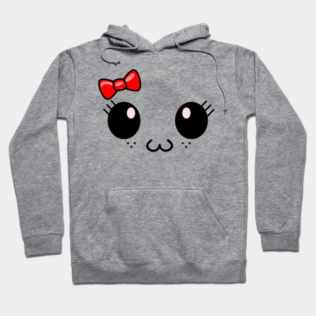 Cute Anime Face Hoodie by NyteVisions